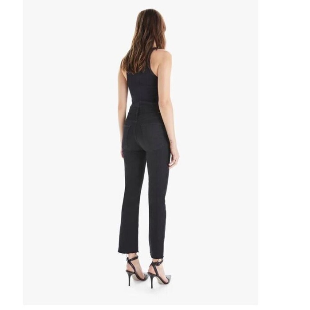 Women’s Mother The Pixie Dazzler Ankle Fray Jeans Not Guilty Black Size 27 - Picture 2 of 13